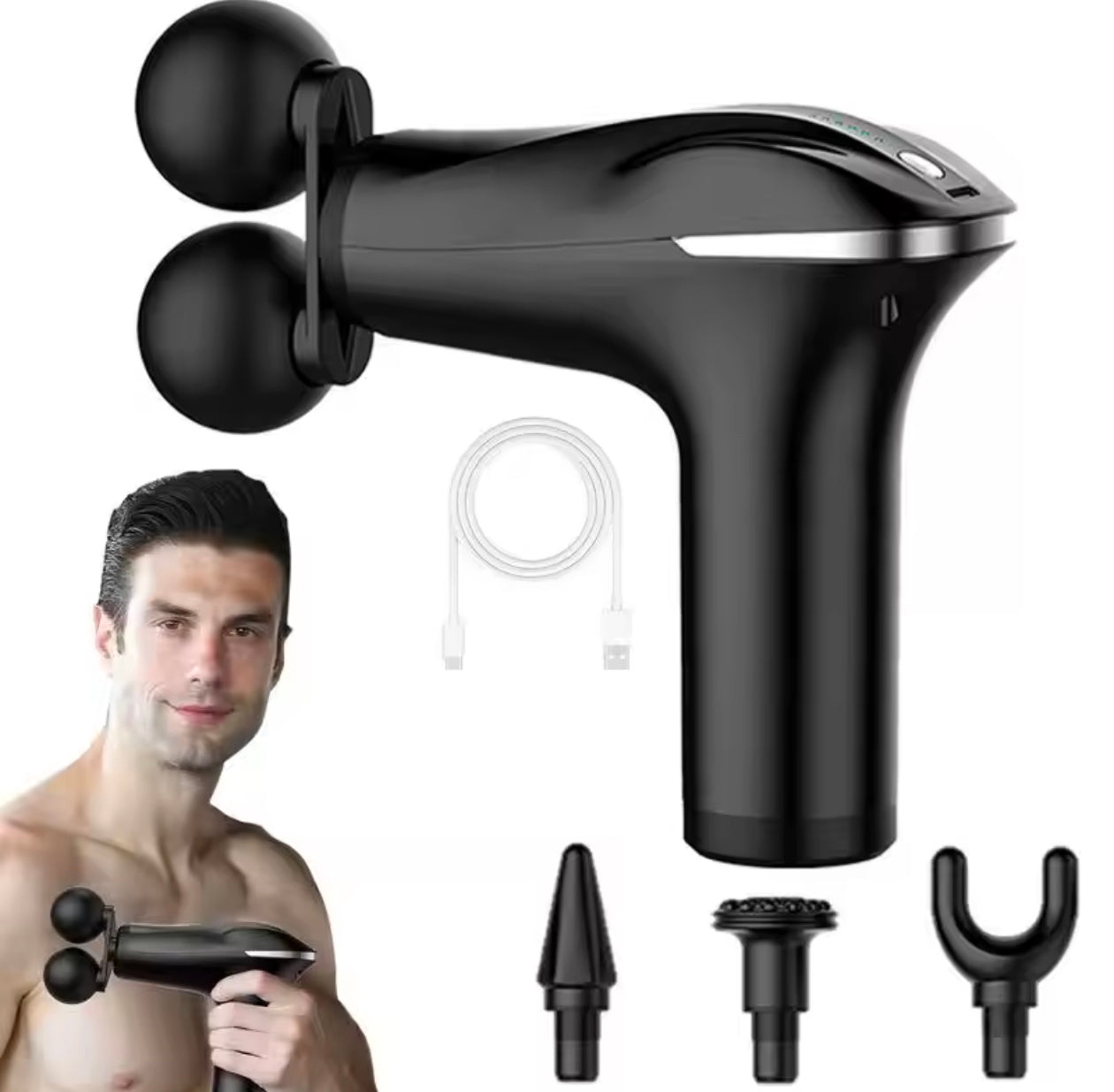 Double Head Massage Gun high powered Rechargeable Massager Double Head Massage Gun high powered Rechargeable Massager